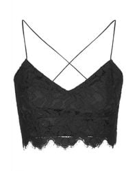Topshop Studded Cup Lace Bralet in Black | Lyst