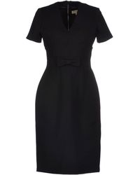 Burberry Short Sleeve Bow Detail Dress in Black | Lyst