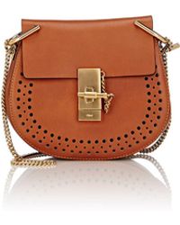 Chlo Drew Bicolor Mini Shoulder Bag in Brown (beige-tan) | Lyst  