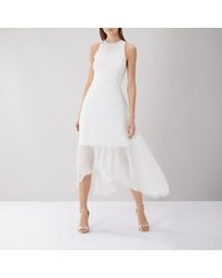 coast ruby pleated midi dress