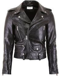 Saint Laurent Dead Bird Biker Jacket - Black