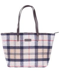 Barbour Dee Tartan Handbag In Blue Lyst Barbour Witford Tartan Womens Tote Lyst