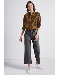 Current/Elliott The Cropped Camp Straight Jean - Gray