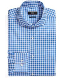 BOSS | 'mark' Sharp Fit Plaid Dress Shirt | Lyst