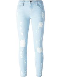 Current/elliott The Multi Zip Stiletto Skinny Jeans in Blue | Lyst