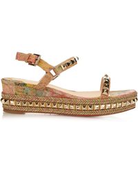 Christian louboutin \u0026#39;Cataclou\u0026#39; Platform Sandal in Blue (BLUE ...  