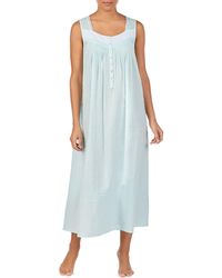 Eileen West Swiss Dot Print Woven Ballet Nightgown - Blue