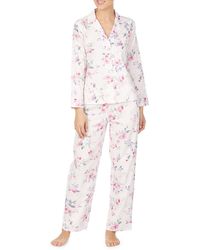 Lauren by Ralph Lauren Petite Floral-printed Woven Pajama Set - Pink