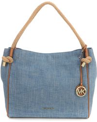 michael kors isla large grab bag denim