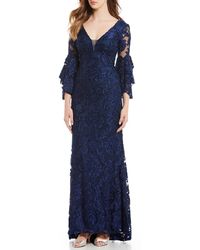 betsy and adam v neck gown