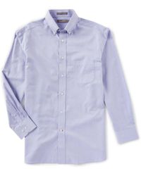 VanHeusen Easy Care Pinpoint Oxford Long Sleeve Men/'s Pale Yellow Shirt