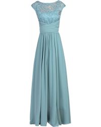 jolie moi duck egg blue lace dress