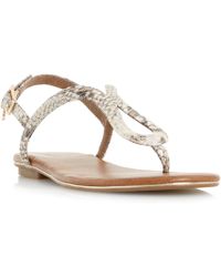 dune gold sandals flat