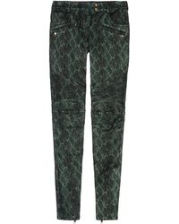 Balmain Leather Cargo Pants in Green | Lyst