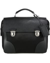 Prada Black Saffiano Leather Messenger Bag in Black for Men | Lyst  