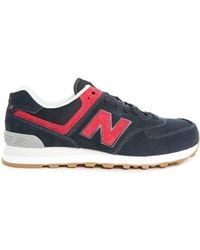 New Balance | blue 574 Blue Mesh And Suede Trainers | Lyst