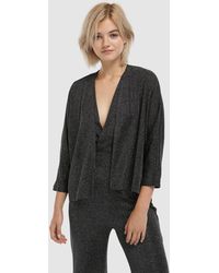 Lyst Anne Klein Printed Silk Blend Coat Sheath Dress In Black Green Coast Black Dress Coat With Lurex Lyst