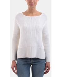 Lyst - Theory Amena Crochet Sweater in Gray