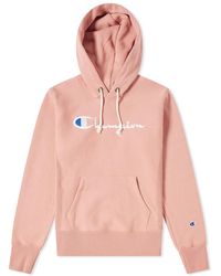 Champion Women's Script Logo Hoody - Pink