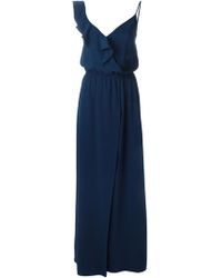 Js Collections Fold Trim Strapless Satin Dress in Blue (navy) | Lyst