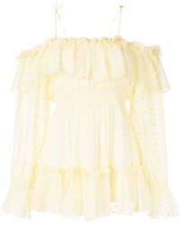 Alice McCALL Wonders Ruffled Playsuit - Yellow