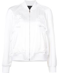 Alexander Wang Palm Tree Embroidered Bomber Jacket - White