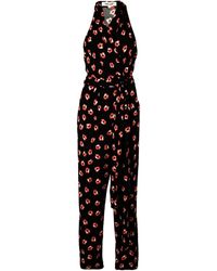 Diane von Furstenberg Jumpsuit mit Blumen-Print - Schwarz