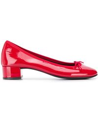 repetto farah leather block heel pump