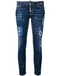 DSquared² Distressed Skinny Jeans - Blue
