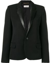 Saint Laurent Blazer mit Kontrastkragen - Schwarz