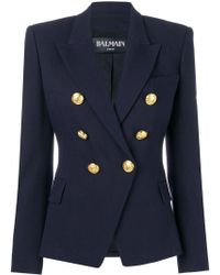 Balmain Double Breasted Blazer - Blue