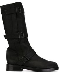 ann demeulemeester buckled leather ankle boots