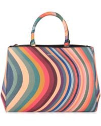 Paul Smith Globe V26 Multi Swirl Bag In Brown Lyst Paul Smith Top Handle Swirl Tote Bag Lyst