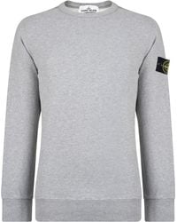 stone island badge sleeve sweatshirt grey