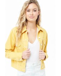Forever 21 Women's Button-front Denim Jacket - Yellow