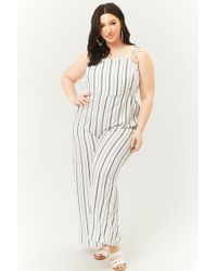 Forever 21 Combinaison à rayures - Blanc