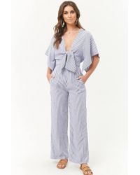 Forever 21 Combinaison à rayures - Bleu