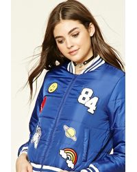 Forever 21 Wattierte Jacke mit Aufnähern - Braun