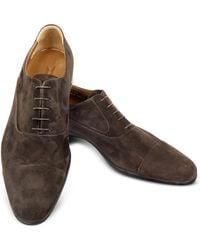 Lyst Moreschi Liverpool Black Leather Derby Shoes In For Men Moreschi Dublin Dark Brown Suede Cap Toe Oxford Shoes Lyst