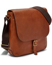 fossil buckner messenger cognac