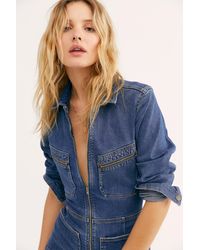 Free People Lenox Jumpsuit - Blue