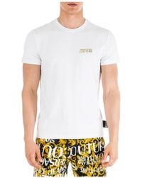 Versace Jeans Men/'s Bianco White Graphic Print Crew-Neck Short Sleeve T-Shirt