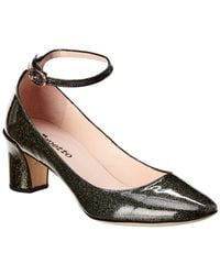 repetto farah leather block heel pump