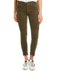 Mother Looker Taupe Corduroy High-rise Ankle Skinny Leg - Green