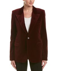 Saint Laurent Velvet Silk Jacket - Red