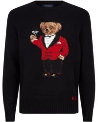 polo ralph lauren sweater bear martini crew neck knitwear lyst sweaters