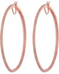 Lyst Henri Bendel Luxe Pave Orbital Large Hoop In White Henri Bendel Luxe Uptown Pave Hoop Earring Lyst