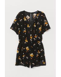 H&M Combi-short à encolure en V - Noir