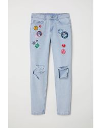 H&M Boyfriend Slim Low Jeans - Blue