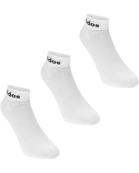 adidas Three Pack Ankle Socks - White